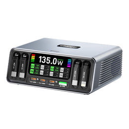 280W 8-Port Retractable Desktop Charging Station with 4 -70cm Retractable USB-C Cables